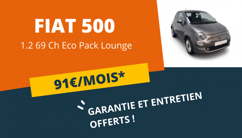 FIAT 500 À PARTIR DE 91€/MOIS