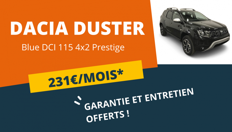 DACIA DUSTER DISPONIBLE À 231 € / MOIS